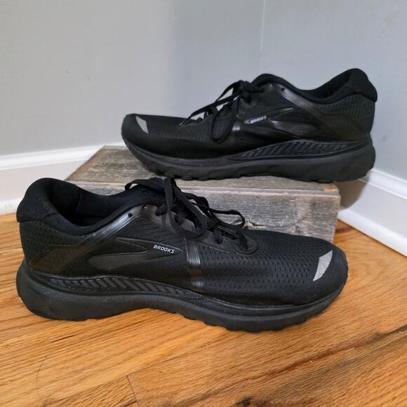 Brooks Adrenaline GTS 20 Running Shoes All Black GTS XX Men's Size 12 extra wide - Picture 2 of 7